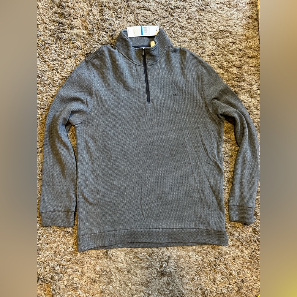 NWT Calvin Klein Classic Quarter Zip Pullover Lightweight